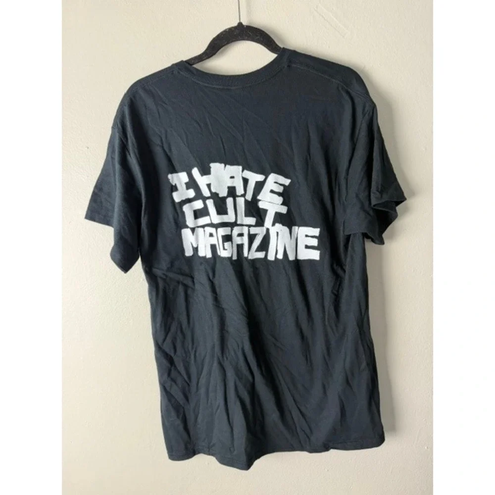 Cult Magazine Graphic T-Shirt Mens Large Black I Hate Cult Magazine Heavy Cotton